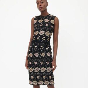 Givenchy Black & Multi Silk Floral Sequin Dress NWT